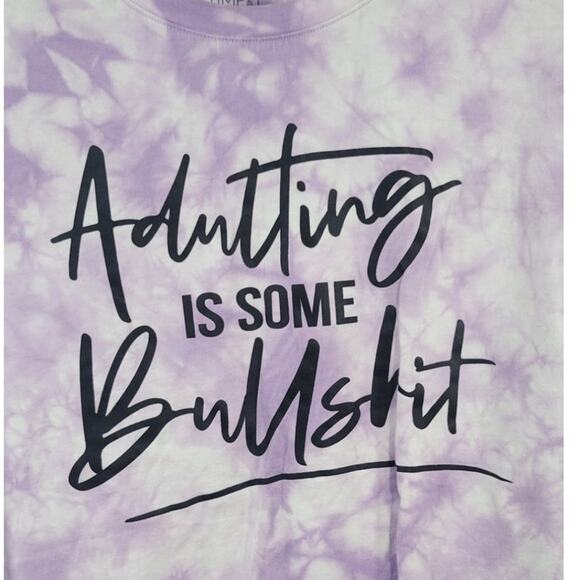 Sarcastic Graphic Sweatshirt Tye Dyed Purple & White Womens Large Fun Funny Top - Picture 2 of 7